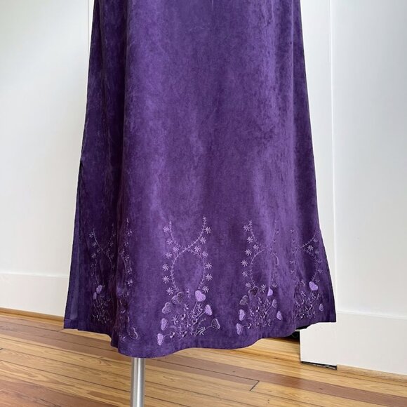90s purple velvety jumper dress - Picture 3 of 7